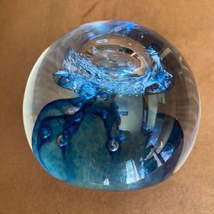Art Glass paperweight Caithness Quicksilver Scotland Signed/numbered